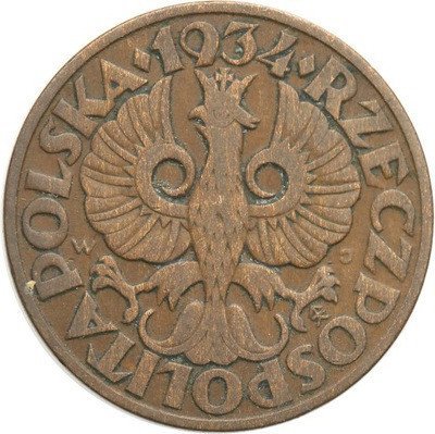 II RP 5 groszy 1934 Rzadkość st.3