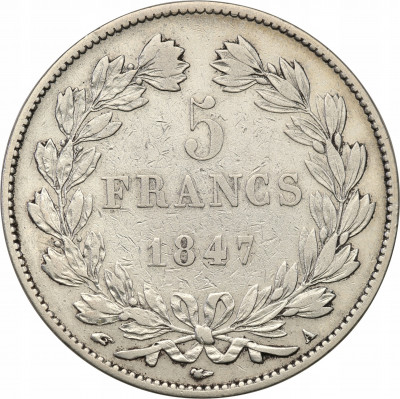 Francja 5 franków 1847 A Paris st.3
