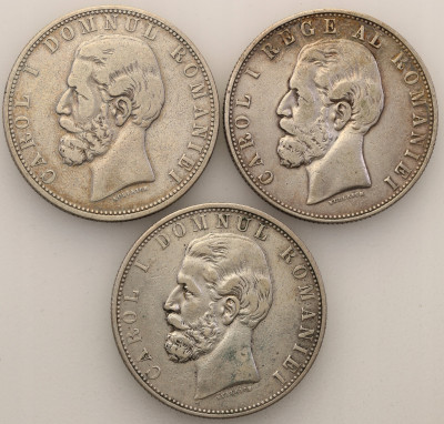 Rumunia 5 lei 1881 lot 3 szt. st.3