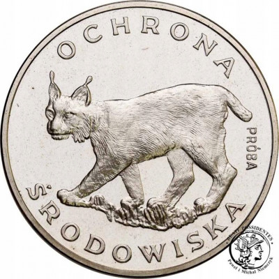 Polska PRÓBA Srebro 100 złotych 1979 Ryś st. L