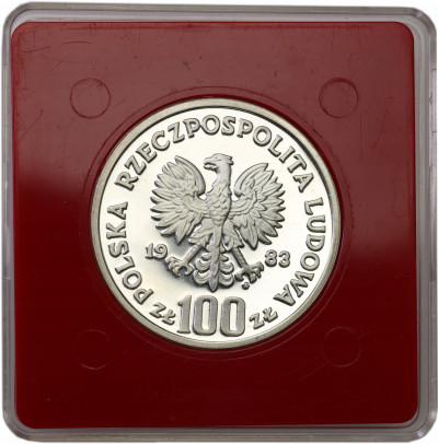 PRÓBA SREBRO 100 złotych 1983 Niedźwiedź st.L