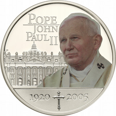 Wyspy Cooka 1 dolar 2005 Papież Jan Paweł II st.L