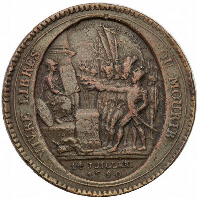 Francja medal 1792 5 Sols de confiance st.3