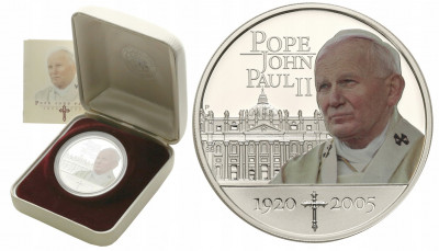 Wyspy Cooka 1 dolar 2005 Papież Jan Paweł II st.L