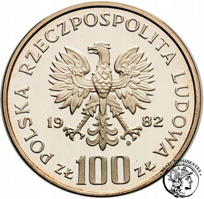 PRÓBA SREBRO 100 złotych 1982 Bociany st.L