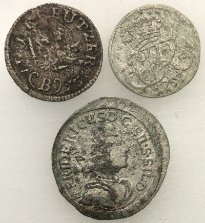 Niemcy Prusy drobne monety srebrne 3 szt. st.3/3+