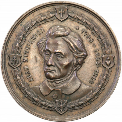 Polska medal 1890 Adam Mickiewicz st.2