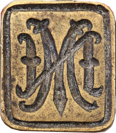 Stara pieczęć monogram MN