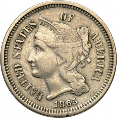 USA 3 centy 1865 st.3+