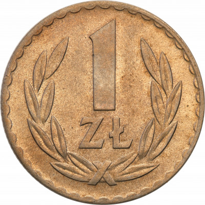 PRL 1 złoty 1949 miedzionikiel Piękny st.1