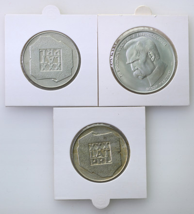 PRL srebrne monety obiegowe zestaw 3 sztuk st.1-