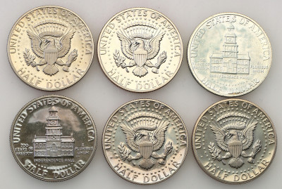 USA 1/2 dolara Kennedy lot 6 sztuk st.1