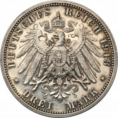 Niemcy Saksonia 3 Marki 1913 E st.3+