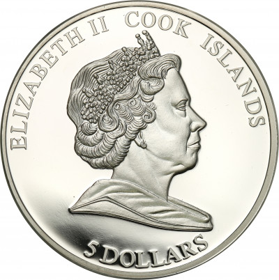 Cook Islands 5 dolarów 2009 Bizon Srebro st.L