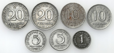Królestwo Polskie 1917-1918 lot 7 szt. st.3/3+
