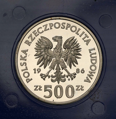 PRL 500 złotych 1986 Łokietek popiersie st.L-