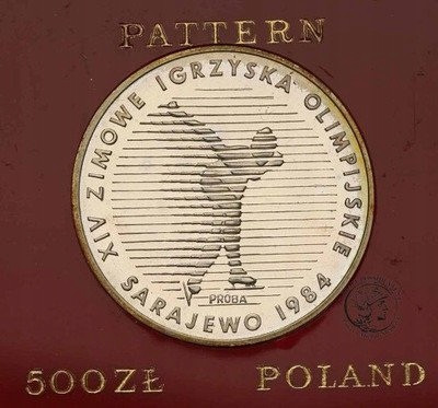 PRÓBA Srebro 500 złotych 1983 Sarajewo st.L