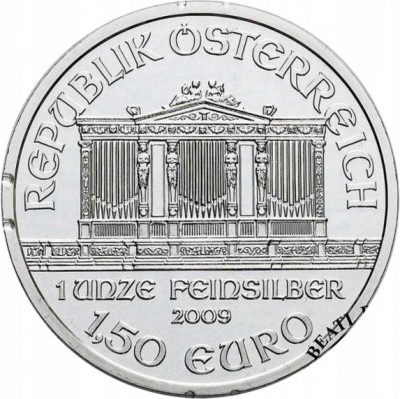 Austria 1,5 Euro 2009 Filharmonia SREBRO uncja st1