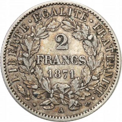 Francja 2 franki 1871 A st.3+
