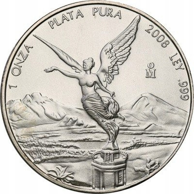 Meksyk 2008 Anioł uncja czystego srebra st.1