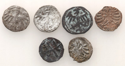 Polska XV w. denary jagiellońskie lot 6 sztuk