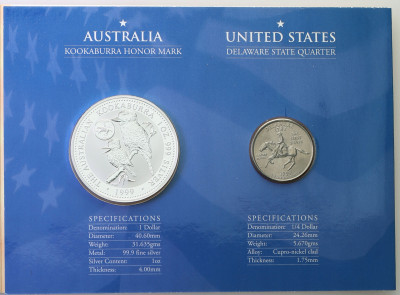 Australia 1 dolar 1999 Kookaburra Delaware st.L