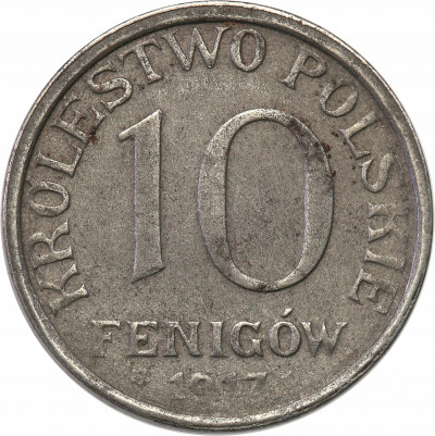 Polska KP 10 fenigów 1917 bliżej obrzeża st.3