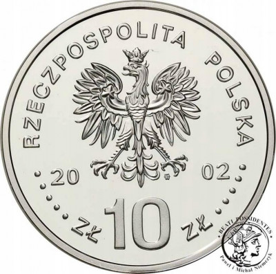 10 złotych 2002 August II Mocny popiersie st.L