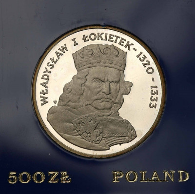 PRL 500 złotych 1986 Łokietek popiersie st. L