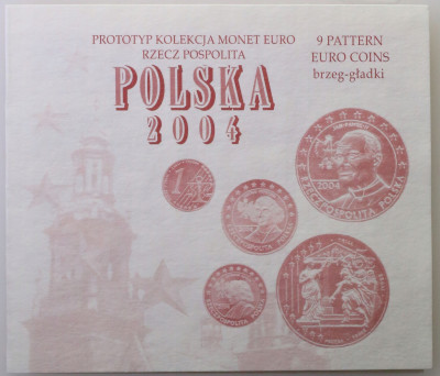 Polska zestaw pseudomonet Euro - Polska 2004 st.1
