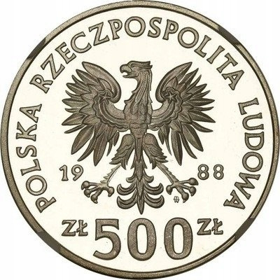 500 złotych 1988 MŚ piłka nożna Włochy st.L-
