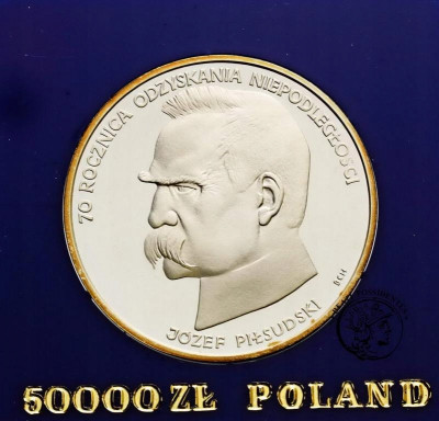 PRL 50000 zł 1988 Józef Piłsudski st. L lustrzanka