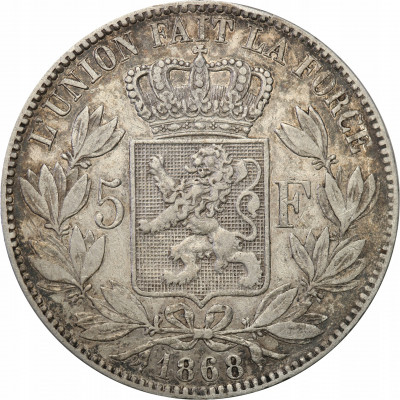 Belgia 5 franków 1868 st.2-