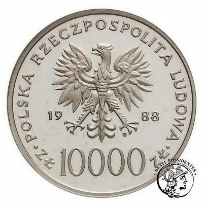 10000 zł 1988 Jan Paweł II X lat Pontyfikatu st.L-