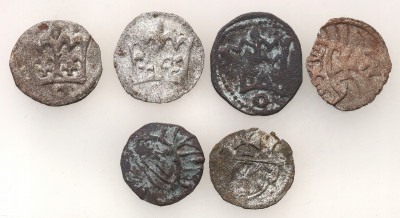 Polska XV w. denary jagiellońskie lot 6 sztuk