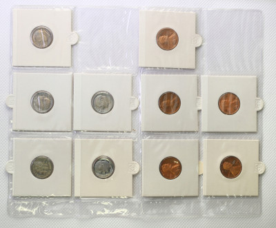 USA 1/4 dolara - 1 cent zestaw 21 sztuk różne st.1