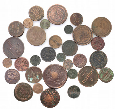 Rosja monety miedziane różne lot 31 sztuk st.3