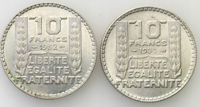 Francja 10 franków 1930 + 1932 lot 2 szt. st.1