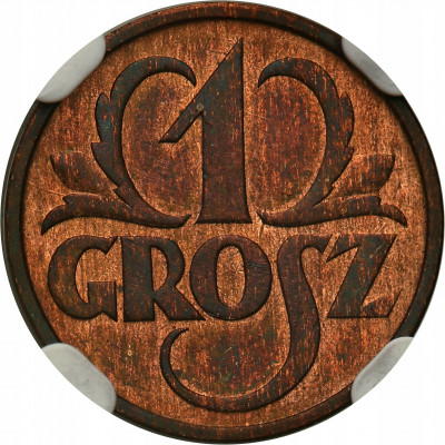 II RP 1 grosz 1935 NGC MS64 RB