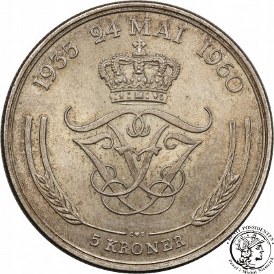 Dania 5 koron srebrne rocznica ślubu 1960 st.1