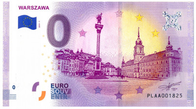 Banknot 0 Euro Warszawa - tylko 5000 egzemplarzy!