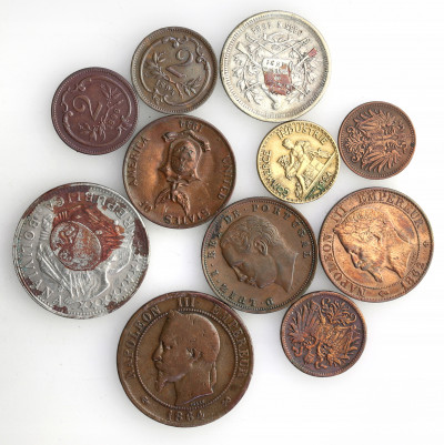 Świat różne monety drobne zestaw 11 sztuk