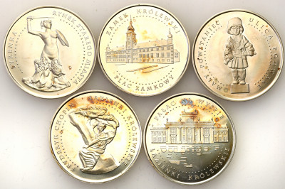 III RP Medale symbole warszawy - zestaw 5 sztuk