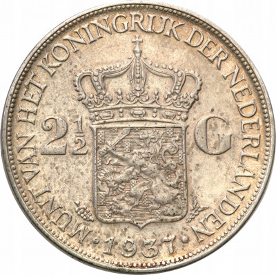 Holandia 2 1/2 guldena 1937 Wilhelmina st.2+