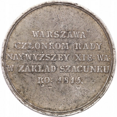 Królestwo Polskie Aleksander I Medal 1815 Warszawa