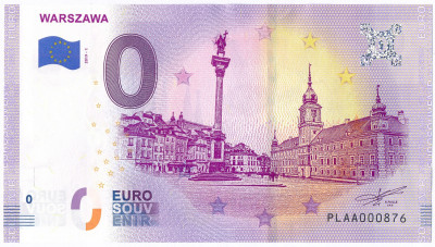 Banknot 0 Euro Warszawa - tylko 5000 egzemplarzy!