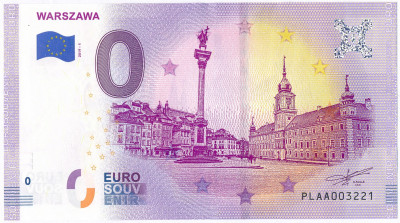 Banknot 0 Euro Warszawa - tylko 5000 egzemplarzy!
