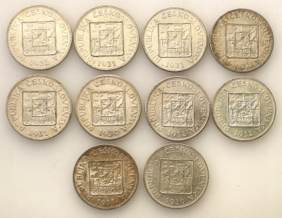 Czechy monety srebrne lot 10 sztuk st.2
