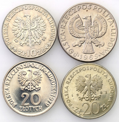 Polska PRL próby miedzionikiel 4 szt. st.1