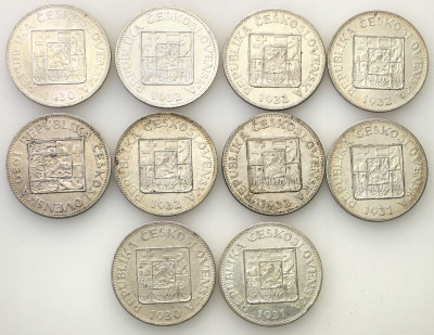 Czechosłowacja monety srebrne lot 10 sztuk st,2